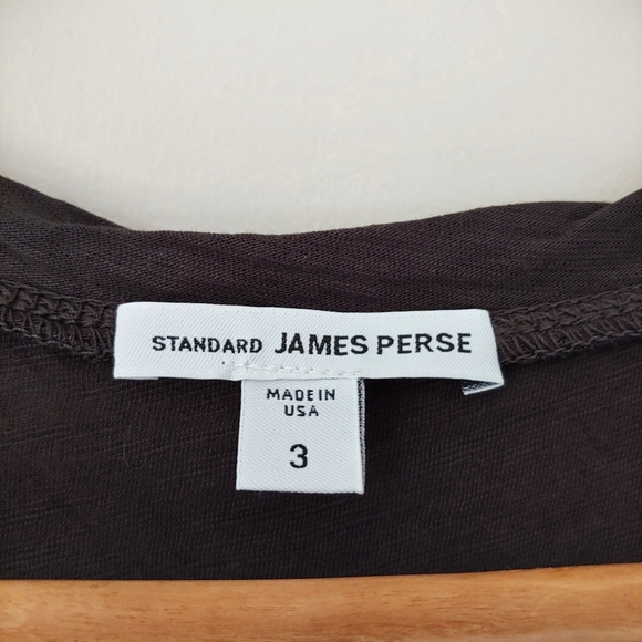 James Perse Casual Cotton Slub V Neck T-Shirt Short Sleeve Size Large - Picture 15 of 16